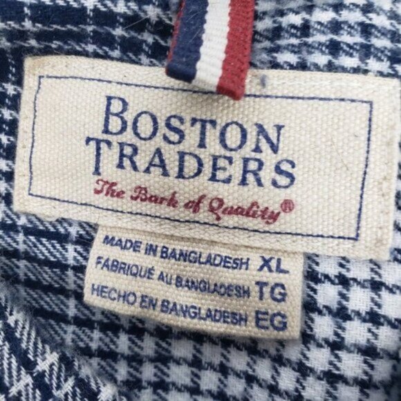 Boston Traders Men's Cotton Flannel Checkered Long Sleeve Shirt XL Vintage - Picture 8 of 15